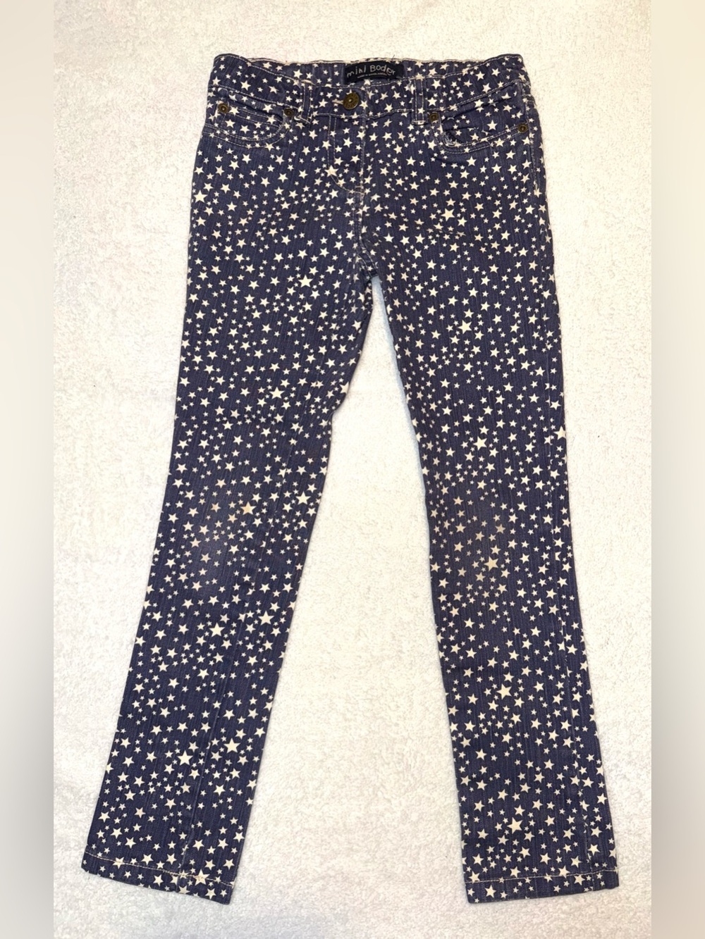 Mini Boden star print skinny jeans, size 9